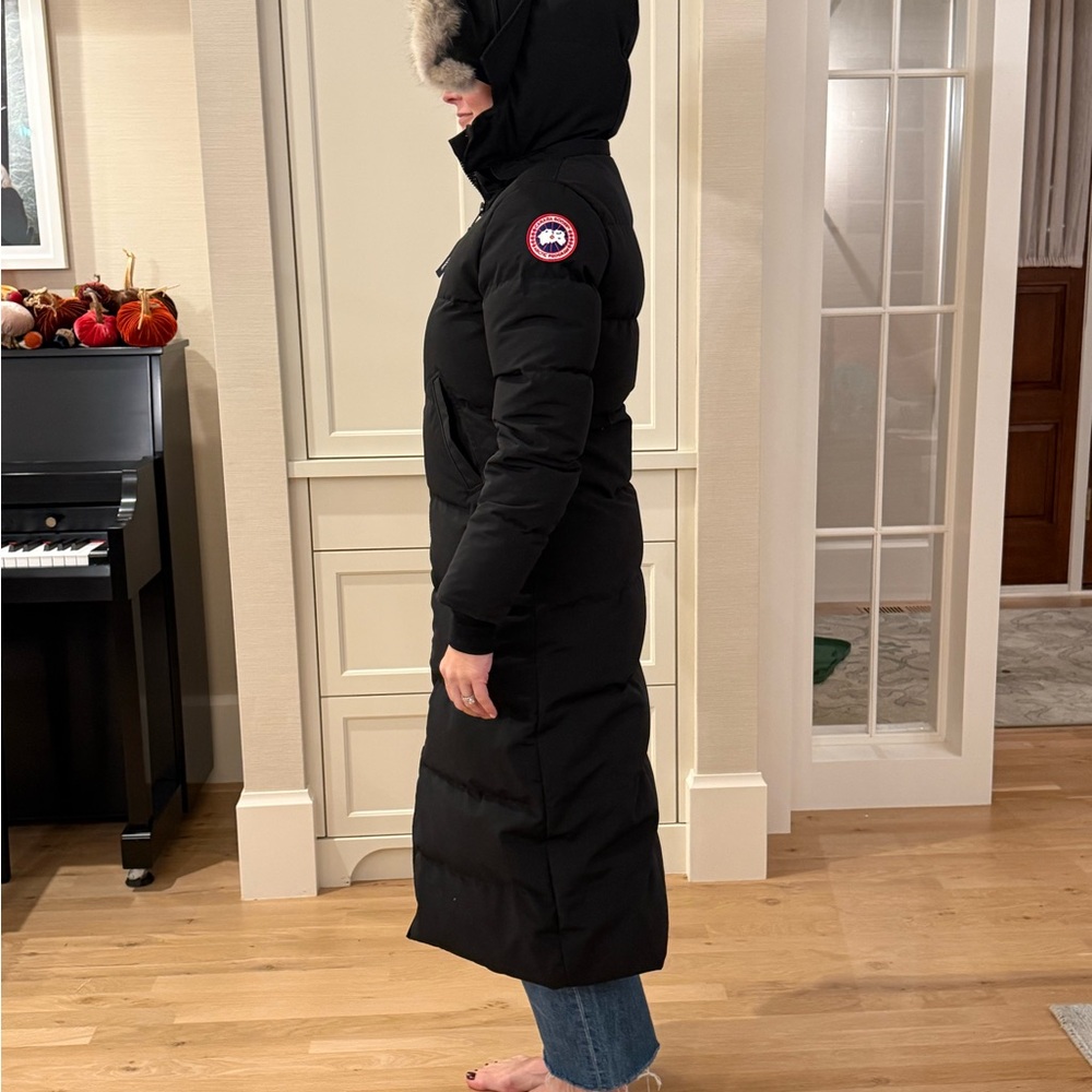 Canada Goose Black Long Puffer Coat with Fur Hood - Picture 4 of 9